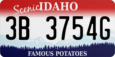 ID license plate 3B3754G