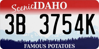 ID license plate 3B3754K