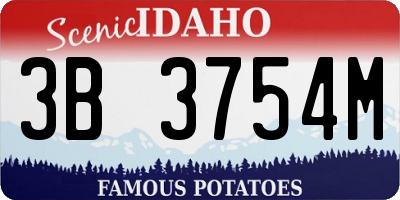 ID license plate 3B3754M