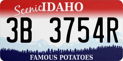ID license plate 3B3754R