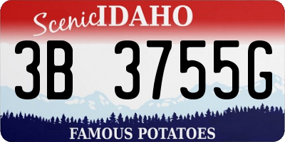 ID license plate 3B3755G