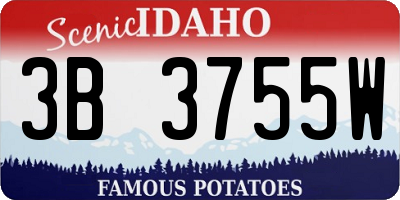 ID license plate 3B3755W