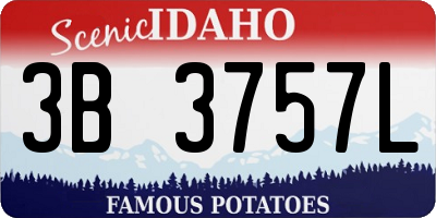 ID license plate 3B3757L
