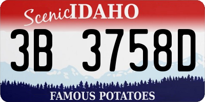 ID license plate 3B3758D