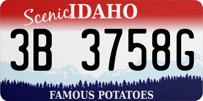 ID license plate 3B3758G