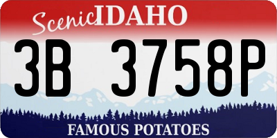 ID license plate 3B3758P