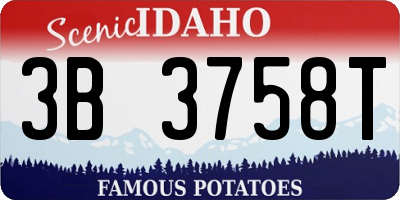 ID license plate 3B3758T