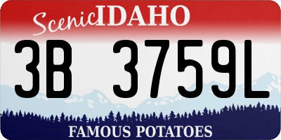 ID license plate 3B3759L