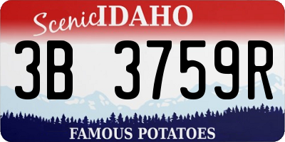 ID license plate 3B3759R