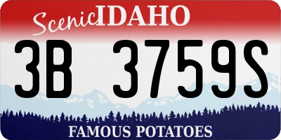 ID license plate 3B3759S
