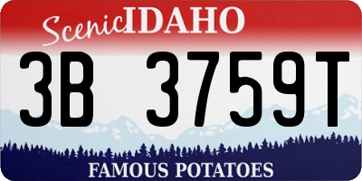 ID license plate 3B3759T