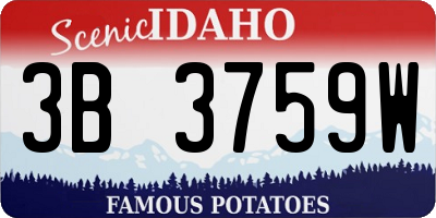 ID license plate 3B3759W
