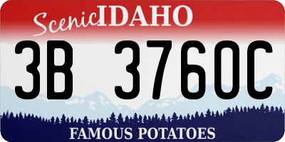 ID license plate 3B3760C