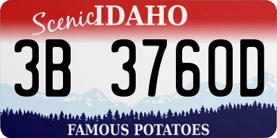 ID license plate 3B3760D