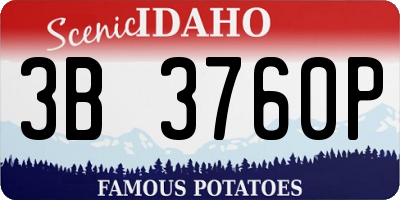 ID license plate 3B3760P