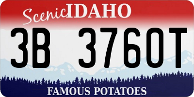 ID license plate 3B3760T