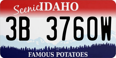 ID license plate 3B3760W
