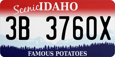 ID license plate 3B3760X