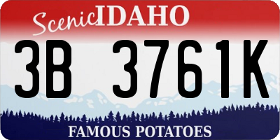 ID license plate 3B3761K