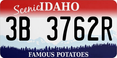 ID license plate 3B3762R