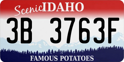 ID license plate 3B3763F