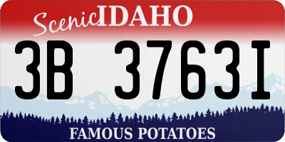 ID license plate 3B3763I