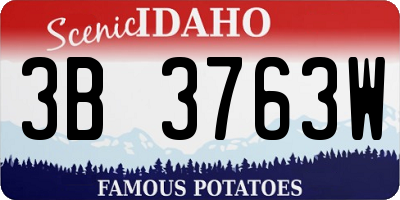 ID license plate 3B3763W