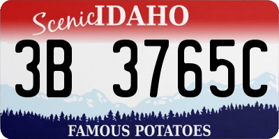 ID license plate 3B3765C