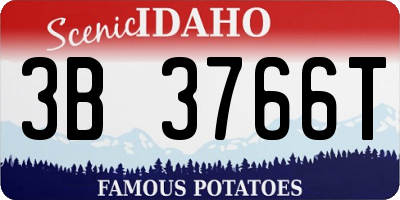 ID license plate 3B3766T