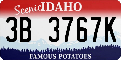ID license plate 3B3767K