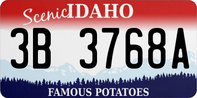 ID license plate 3B3768A