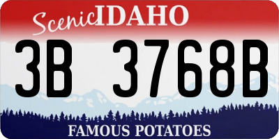 ID license plate 3B3768B