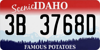 ID license plate 3B3768D