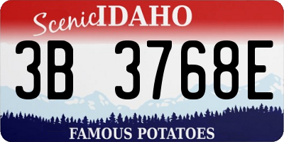 ID license plate 3B3768E