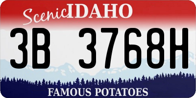 ID license plate 3B3768H