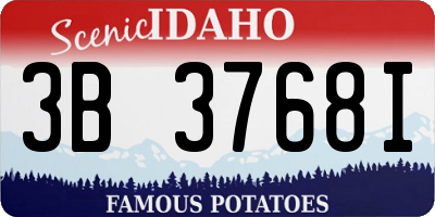 ID license plate 3B3768I
