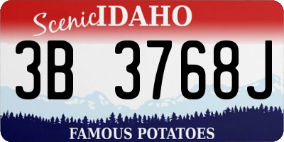 ID license plate 3B3768J
