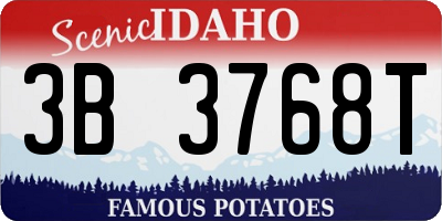 ID license plate 3B3768T
