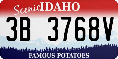 ID license plate 3B3768V