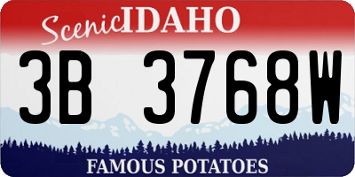 ID license plate 3B3768W