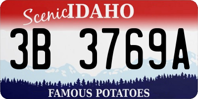 ID license plate 3B3769A
