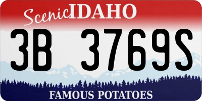 ID license plate 3B3769S