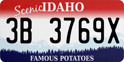 ID license plate 3B3769X