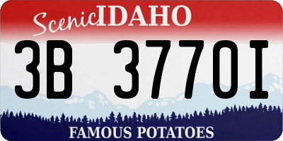 ID license plate 3B3770I