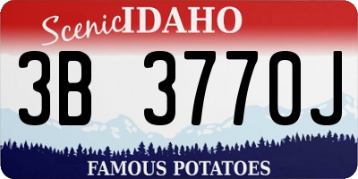 ID license plate 3B3770J