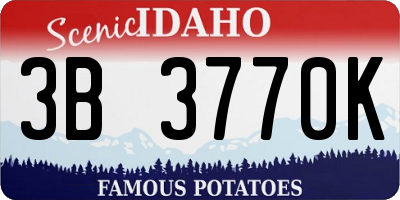 ID license plate 3B3770K
