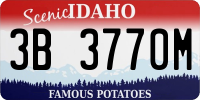 ID license plate 3B3770M