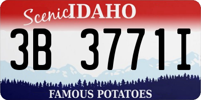 ID license plate 3B3771I