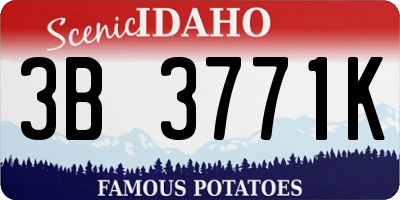ID license plate 3B3771K