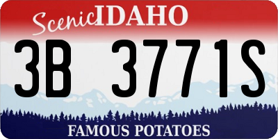 ID license plate 3B3771S